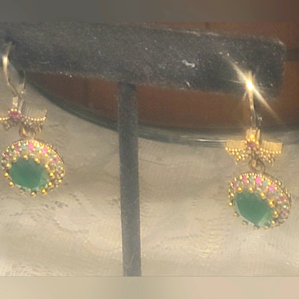 Natural Emerald And Ruby Earrings - image 1